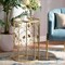 Baxton Studio Anaya Modern and Contemporary Glam Brushed Gold Finished Metal and Glass Leaf Accent End Table 177-11188-Zoro - alternate 6